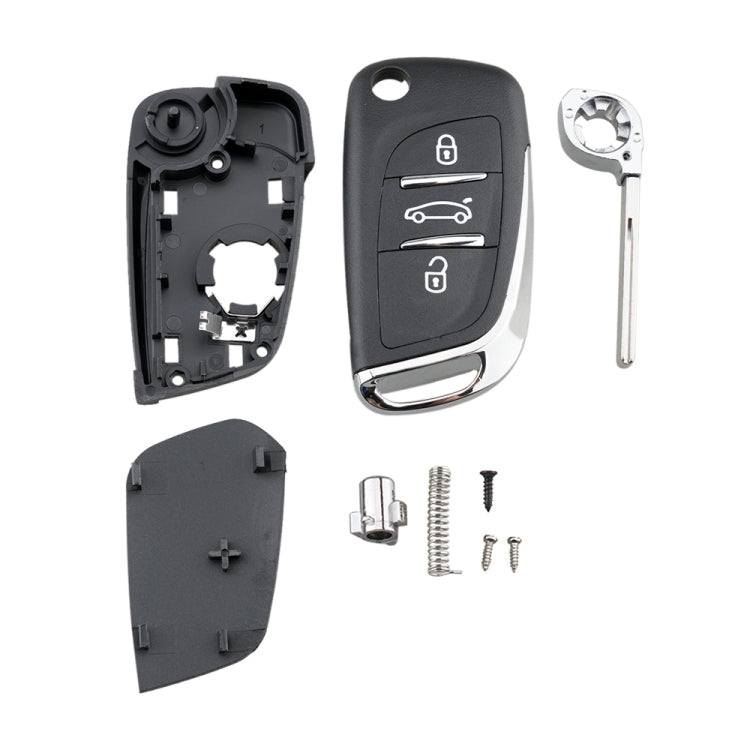 For PEUGEOT Car Keys Replacement 3 Buttons Car Key Case with Grooved and Holder, 3 Buttons with Grooved
