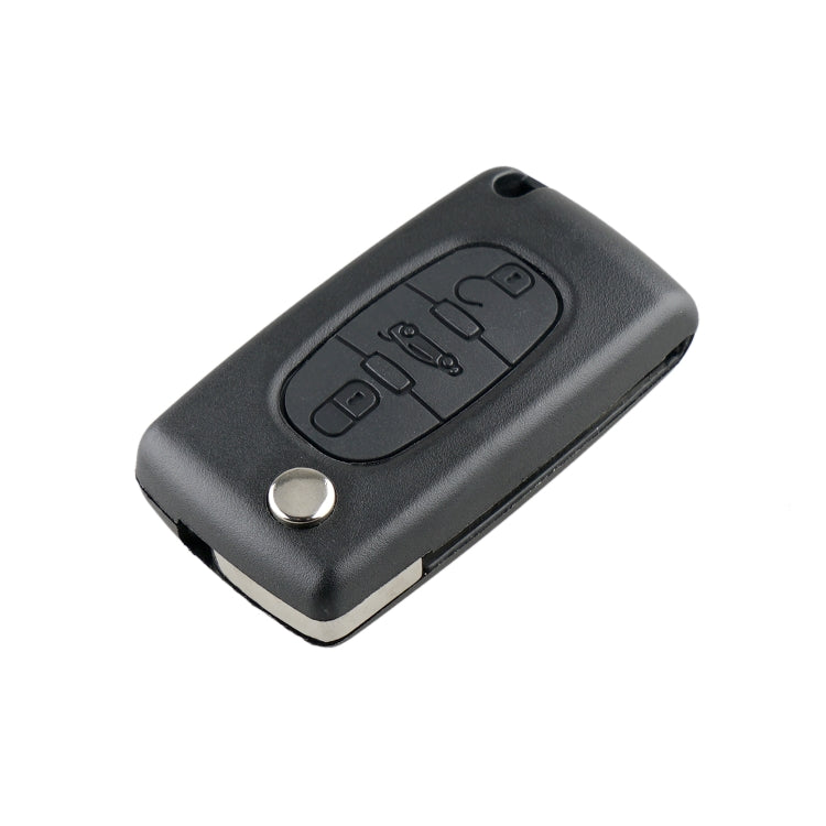 For PEUGEOT 3 Buttons Intelligent Remote Control Car Key with Integrated Chip & Battery & Holder & Slotted Key Blade, Frequency: 433MHz, 3 Buttons