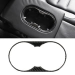 Car Carbon Fiber Rear Armrest Water Cup Holder Panel Decorative Sticker for Volkswagen Touareg, Rear Armrest Water Cup Holder