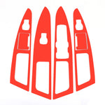 6 PCS Car Carbon Fiber Window Lift Panel ecorative Sticker for Ford New Mondeo, Fiber Window Lift