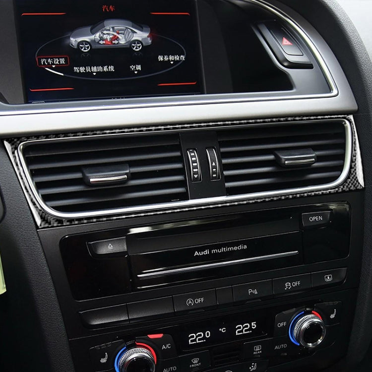 Car Carbon Fiber Air Conditioning Air Outlet Frame Decorative Sticker for Audi A4 B8 2009-2016 / A5 2008-2017 / Q5 2009-2017​, Left Drive, Air Outlet Frame