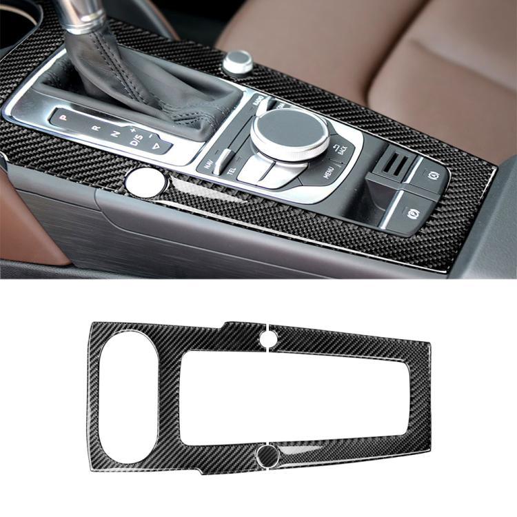 Dekorativer Schalthebelpositionsaufkleber aus Kohlefaser für Audi A3 (2014–2017), linke Schiene, Schalthebelposition für A3