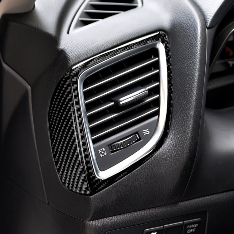 Car Carbon Fiber Right and Left Air Outlet Decorative Sticker for Mazda Axela 2014 / 2017-2018, Right and Left Air Outlet