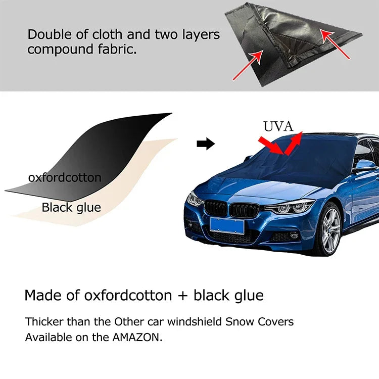 Auto 210D Vinylkleber Oxford-Stoff Magnet Schneeschutz Windschutzscheibe Sonnenblende Frostschutzmittel Isolierung, Größe: 215 cm x 155 cm, Größe: 215 cm x 155 cm