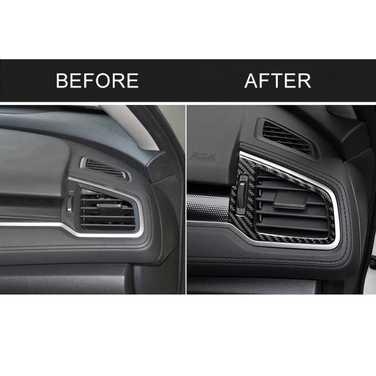 Car Carbon Fiber Right and Left Air Outlet Decorative Sticker for Honda Tenth Generation Civic 2016-2019, Left Drive, Right and Left Air Outlet