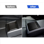 2 PCS Car Carbon Fiber Rear Water Cup Holder Panel Decorative Sticker for Infiniti Q50 / Q60 2014-2020, Rear Water Cup Holder Panel