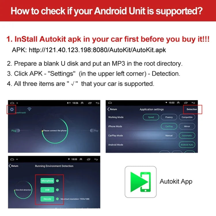 Auto-Navigation für Android / Apple CarPlay Wireless Bluetooth Modul Auto Smart Phone USB CarPlay Adapter, CPC200-Autokit