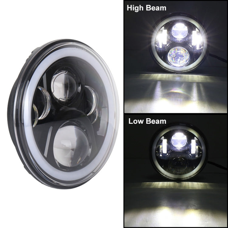 2 PCS 7 inch DC12V 6000K-6500K 50W Car LED Headlight Cree Lamp Beads for Jeep Wrangler / Harley, Support APP + Bluetooth Control, DC12V 6000K-6500K