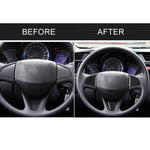 3 in 1 Car Carbon Fiber Steering Wheel Button Decorative Sticker for Honda Fit, Left and Right Drive Universal, For Honda Fit