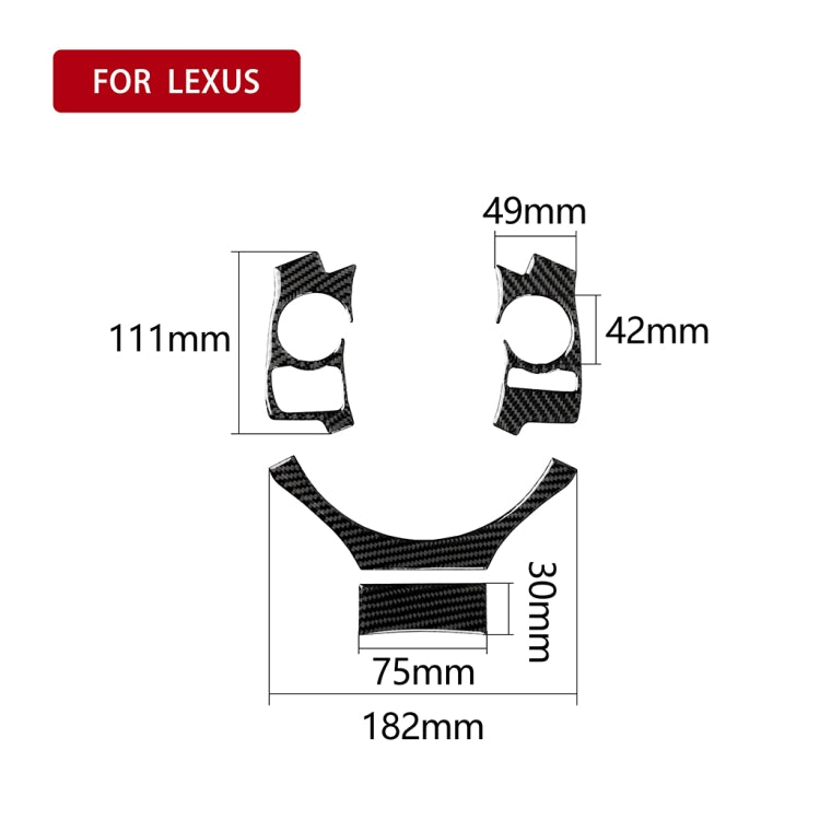4 in 1 Car Carbon Fiber Steering Wheel Button Decorative Sticker for Lexus IS250 NX200 200t 300h, Left and Right Drive Universal, For Lexus IS250 NX200 200t 300h(A)