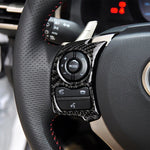 Car Carbon Fiber Steering Wheel Button Decorative Sticker for Lexus IS250 NX200 200t 300h 13-, Left Drive C Style, Steering Wheel Button C Style