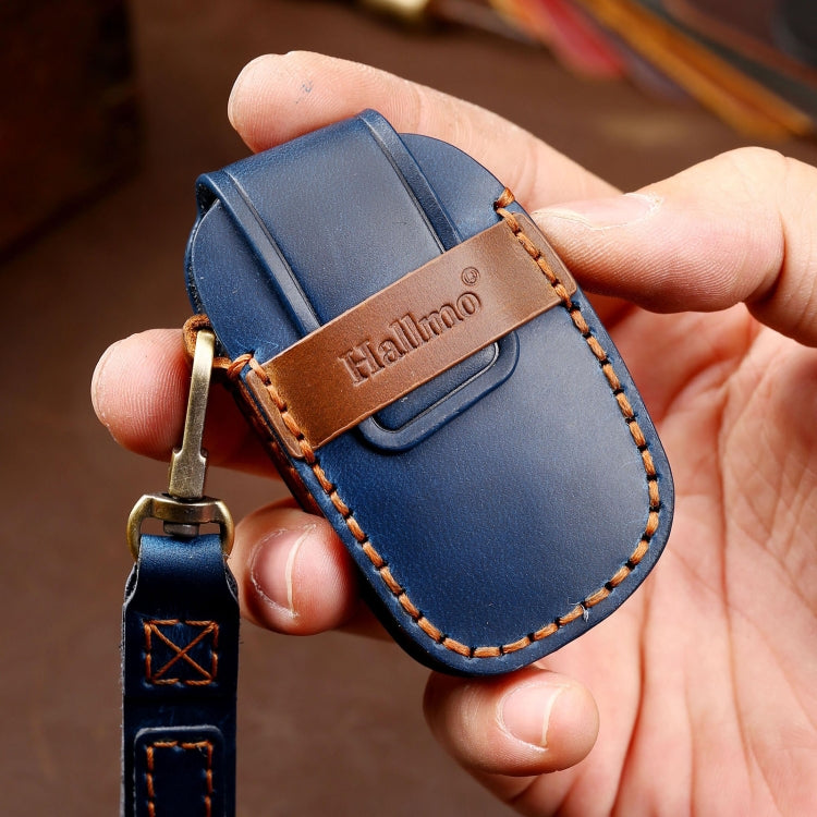 Hallmo Car Cowhide Leather Key Protective Cover Key Case for Hyundai IX35 B Style, For Hyundai IX35 B Style