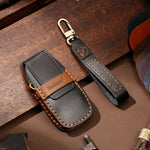 Hallmo Car Cowhide Leather Key Protective Cover Key Case for New Mercedes-Benz E300L, For New Mercedes-Benz E300L