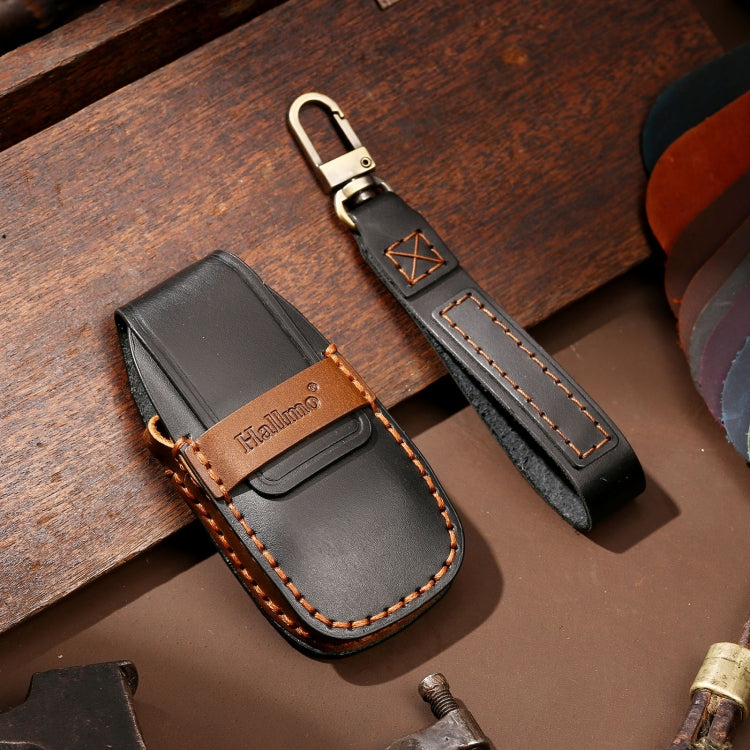 Hallmo Car Cowhide Leather Key Protective Cover Key Case for New Mercedes-Benz E300L, For New Mercedes-Benz E300L
