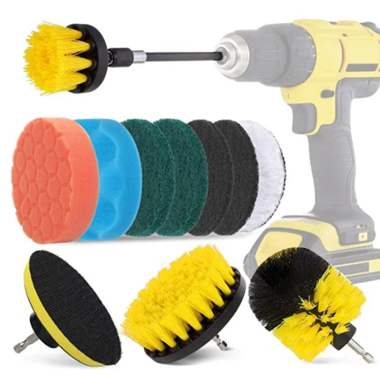 12-in-1-Scheuerschwamm-Set (10 cm) für Boden-, Wand- und Fensterreinigung, Entkalkung und Bohrmaschinenreinigung, 12-in-1