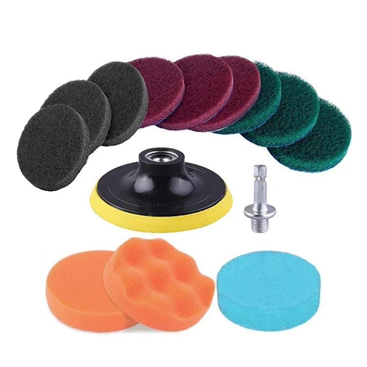 13-in-1-Scheuerschwamm-Set (10 cm) für Boden-, Wand- und Fensterreinigung, Entkalkung und Bohrmaschinenreinigung, 13-in-1
