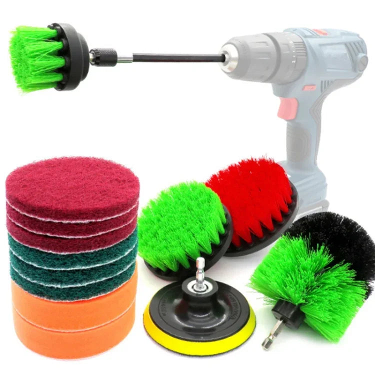 14-in-1-Scheuerschwamm-Set (10 cm) für Boden, Wände, Fenster und Glas, inklusive Entkalkung und für elektrische Bohrmaschinen; zufällige Farbauswahl.