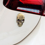 Three-dimensional Devil Skull Metal Car Sticker, Bronze, Silver Grey, Titanium Color