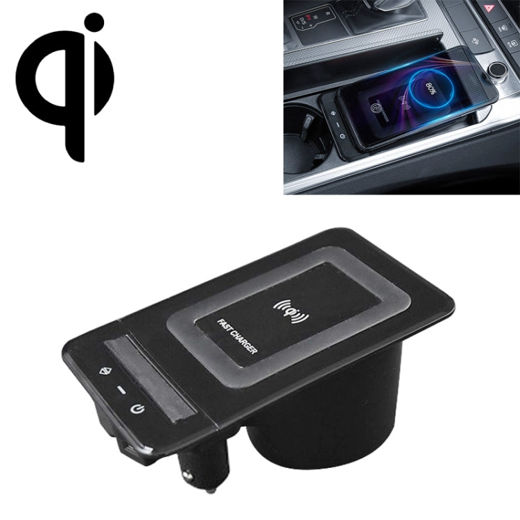 HFC-1052 Car Qi Standard Wireless Charger 15W / 10W Quick Charging for Audi A6L 2019-2022, Left Driving, HFC-1052