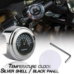 2 PCS Motorcycle 22-25mm Handlebar Thermometer, Thermometer (Black), Thermometer (White)