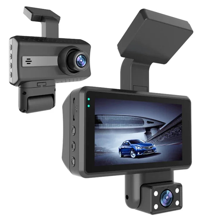 Doppel-Front- und Innenkamera, HD Infrarot Nachtsicht Auto Dashcam Fahrtenschreiber, Front und Innen