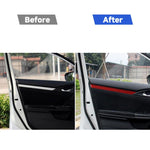 Car Carbon Fiber Door Decorative Strip for Honda Tenth Generation Civic 2016-2019, Left and Right Drive Universal, Door Decorative Strip