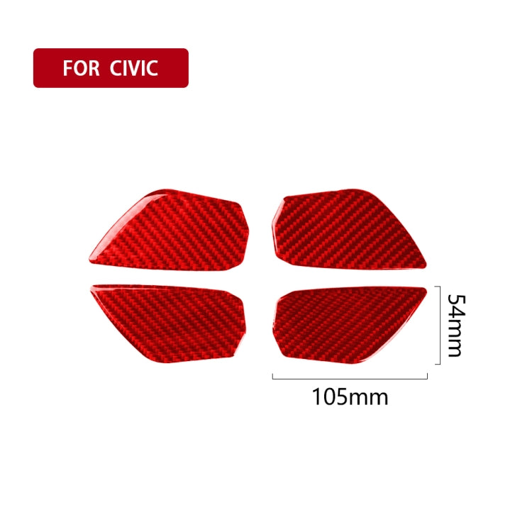 Car Carbon Fiber Inside Door Wrist Decorative Sticker for Honda Tenth Generation Civic 2016-2019, Left and Right Drive Universal, Inside Door Wrist