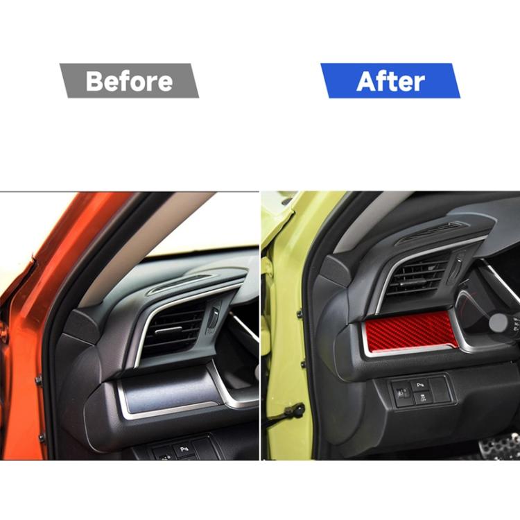 Car Carbon Fiber Central Control Left Decorative Sticker for Honda Tenth Generation Civic 2016-2019, Left Drive, Central Control Left Sticker Left Drive