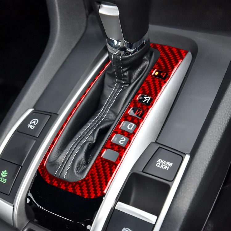 Car Carbon Fiber Gear Button Frame Decorative Sticker for Honda Tenth Generation Civic 2016-2019, Right Drive, Gear Button Right Drive