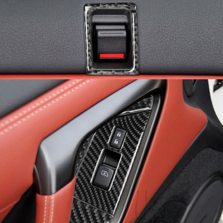 6 PCS Car Carbon Fiber Window Lift Button Door Lock Decorative Sticker for Nissan GTR R35 2008-2016, RightDrive, Window Lift Button Door Lock, Right Drive