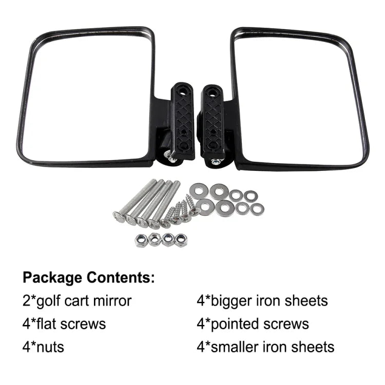 Side Mirror Rear View Mirror for Golf Carts, MR020