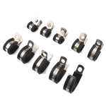 10 PCS Car Rubber Cushion Pipe Clamps Stainless Steel Clamps, Size: 1 inch (25mm), Size: 1 inch (25mm)