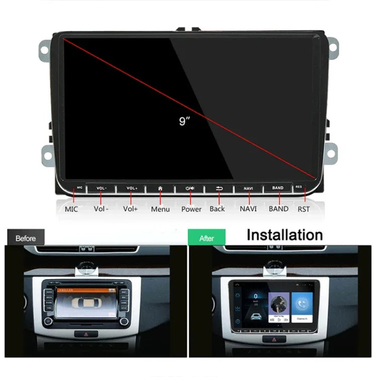 CKVW92 HD 9 Zoll 2 Din Android 6.0 Auto MP5 Player GPS Navigation Multimedia Player Bluetooth Stereo Radio für Volkswagen, unterstützt FM & Mirror Link, Europa Kartenversion, Europa Kartenversion