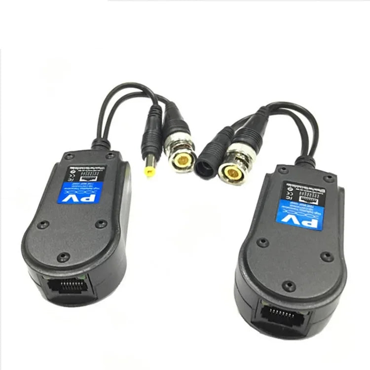 2 Stück Anpwoo 230PV Spleißbarer 2-in-1-Strom- und Video-Balun HD-CVI/AHD/TVI Passiver Twisted-Transceiver, HD-CVI/AHD/TVI