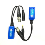 2 Stück Anpwoo 500PV Spleißbarer 2-in-1-Strom- und Video-Balun HD-CVI/AHD/TVI Passiver Twisted-Transceiver, 500PV