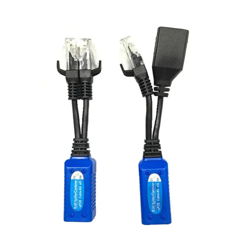 2 Stück Anpwoo UPOE02 Spleißbarer 2-in-1-PoE-Transceiver (Strom + Ethernet) Passives Twisted-Kabel, UPOE02