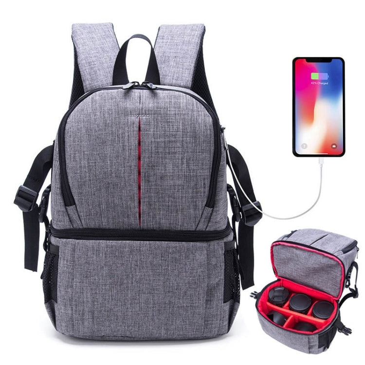 Multifunktionaler, wasserdichter Nylon-Schulterrucksack, gepolsterte und stoßfeste Kameratasche für Nikon- und Canon-DSLR-Kameras