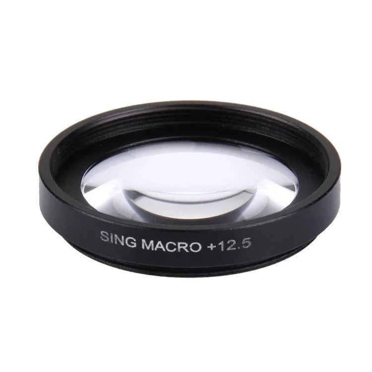JUNESTAR Professioneller 37-mm-12,5-fach-Makro-Objektivfilter + Objektivschutzkappe für GoPro &amp; Xiaomi Xiaoyi Yi Sport-Action-Kamera, 12,5-fach-Makro-Objektiv