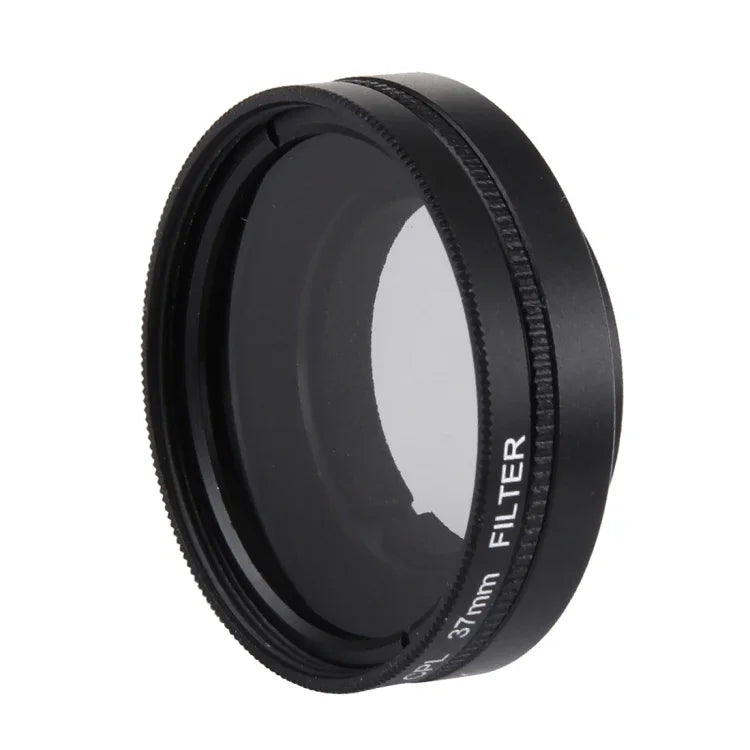 JUNESTAR für Xiaomi Xiaoyi Yi II 4K Sport-Action-Kamera: Professioneller 37-mm-CPL-Filter + Objektivschutzkappe, CPL-Filter + Objektivdeckel