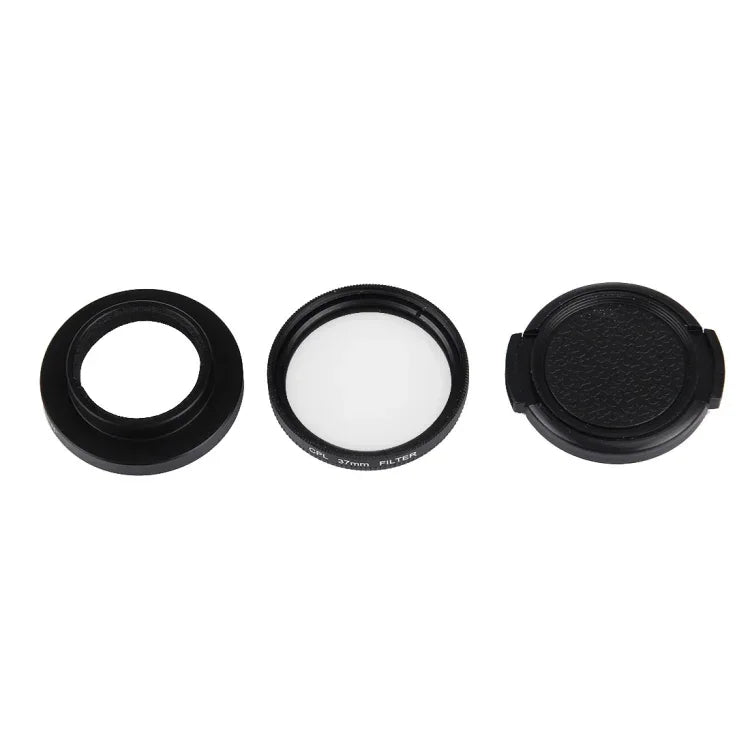 JUNESTAR für Xiaomi Xiaoyi Yi II 4K Sport-Action-Kamera: Professioneller 37-mm-CPL-Filter + Objektivschutzkappe, CPL-Filter + Objektivdeckel