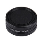 JUNESTAR für Xiaomi Xiaoyi Yi II 4K Sport-Action-Kamera: Professioneller 37-mm-CPL-Filter + Objektivschutzkappe, CPL-Filter + Objektivdeckel