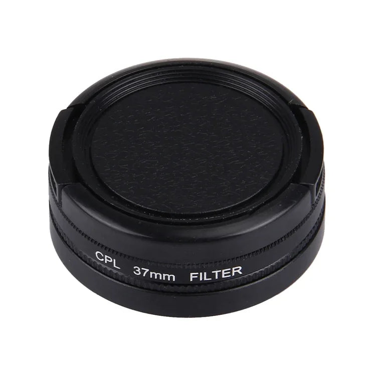 JUNESTAR für Xiaomi Xiaoyi Yi II 4K Sport-Action-Kamera: Professioneller 37-mm-CPL-Filter + Objektivschutzkappe, CPL-Filter + Objektivdeckel