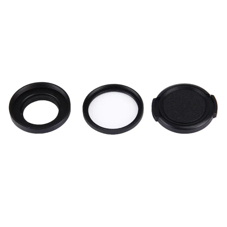 JUNESTAR für Xiaomi Xiaoyi Yi II 4K Sport-Action-Kamera: Professioneller 37-mm-UV-Filter + Objektivschutzkappe, UV-Filter + Objektivdeckel