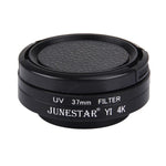 JUNESTAR für Xiaomi Xiaoyi Yi II 4K Sport-Action-Kamera: Professioneller 37-mm-UV-Filter + Objektivschutzkappe, UV-Filter + Objektivdeckel