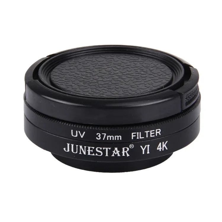 JUNESTAR für Xiaomi Xiaoyi Yi II 4K Sport-Action-Kamera: Professioneller 37-mm-UV-Filter + Objektivschutzkappe, UV-Filter + Objektivdeckel