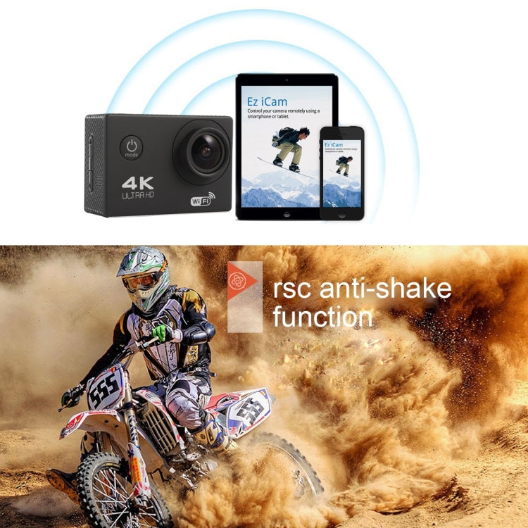 F60 2,0-Zoll-Bildschirm 170 Grad Weitwinkel WiFi Sport Action Kamera Camcorder mit wasserdichtem Gehäuse, unterstützt 64GB Micro SD-Karte, F60 (Gelb), F60 (Weiß), F60 (Silber), F60 (Magenta), F60 (Blau), F60 (Gold), F60 (Schwarz)