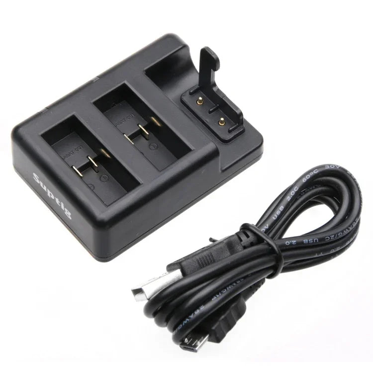 Dual Batteries Charger + Remote Control Charger with USB Cable for GoPro HERO7 Black /6 /5 (AHDBT-501), Batteries not included, Battery+Remote Control Charger
