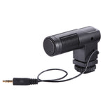 BOYA BY-V01 Stereo X/Y Kondensatormikrofon mit integriertem Stoßdämpfer-Kaltschuhhalter & Windschutz für Smartphones, DSLR-Kameras und Videokameras, BY-V01
