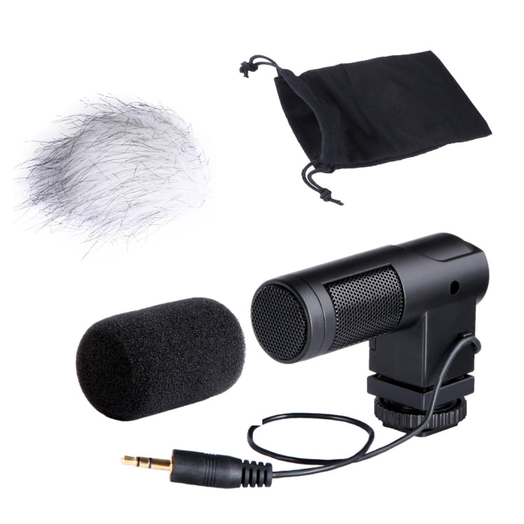 BOYA BY-V01 Stereo X/Y Kondensatormikrofon mit integriertem Stoßdämpfer-Kaltschuhhalter & Windschutz für Smartphones, DSLR-Kameras und Videokameras, BY-V01