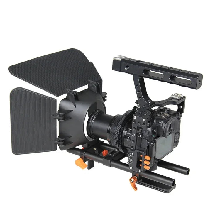 YELANGU YLG1105A A7 Cage Set inklusive Videokamerakäfig-Stabilisator / Follow Focus / Matte Box für Sony GH4 / A7S / A7 / A7R / A72 / A7RII / A7SII / A6000 / A6500 / A6300 / A7R3 / A7S3 / 7R4